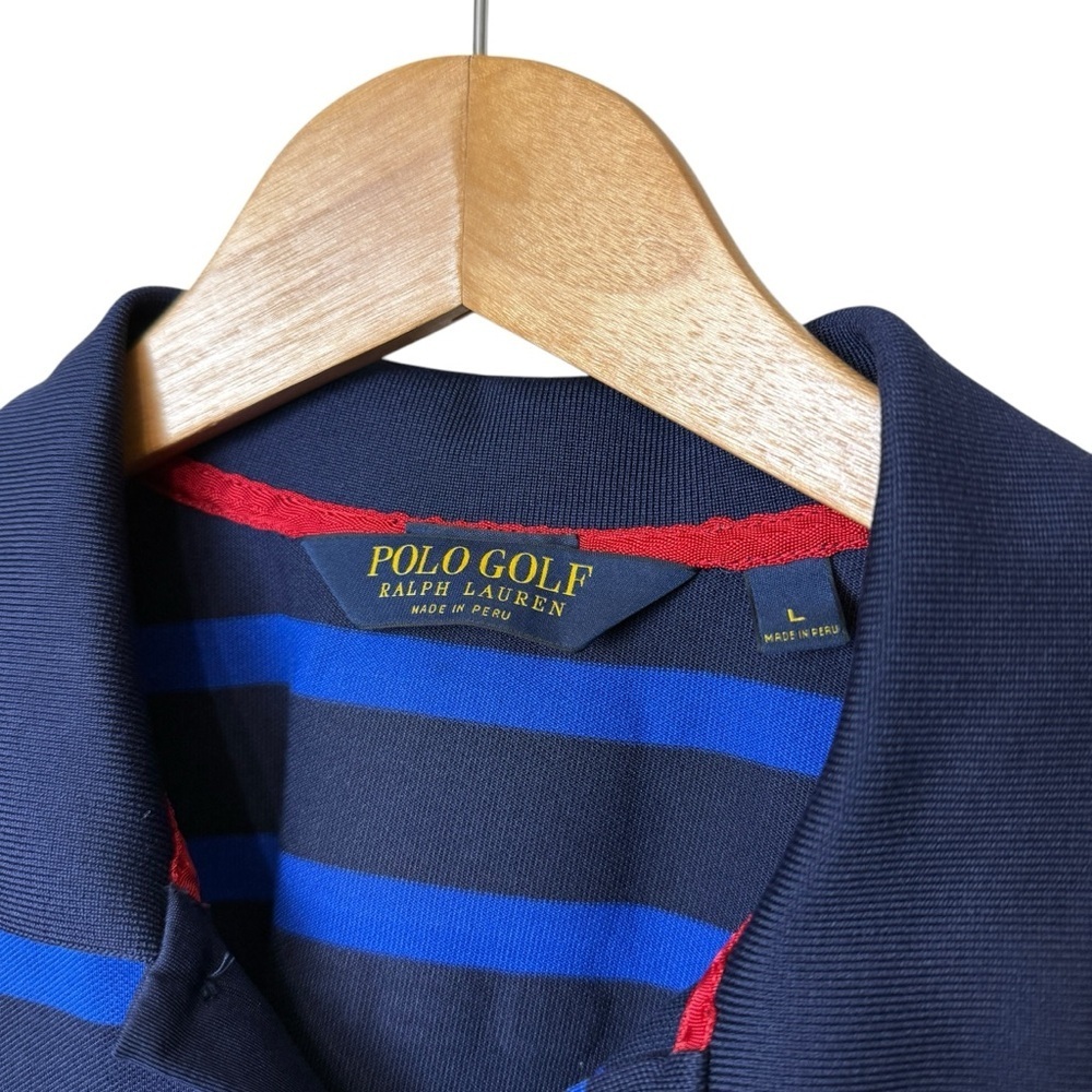 Ralph Lauren Polo Golf Performance USA 16 SS Stripe Collared Shirt Men's L - Picture 3 of 6